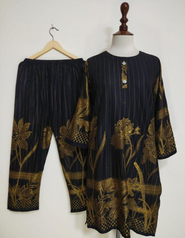 2 PCS WOMEN'S STITCHED LAWN PRINTED SHIRT AND TROUSER