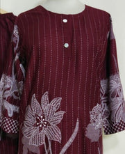 2 PCS WOMEN'S STITCHED LAWN PRINTED SHIRT AND TROUSER