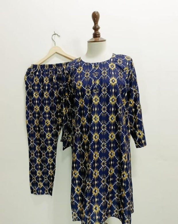 2 PCS WOMEN'S STITCHED LAWN PRINTED SHIRT AND TROUSER