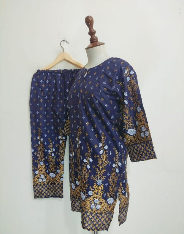 2 PCS WOMEN'S STITCHED LAWN PRINTED SHIRT AND TROUSER