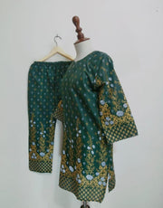 2 PCS WOMEN'S STITCHED LAWN PRINTED SHIRT AND TROUSER