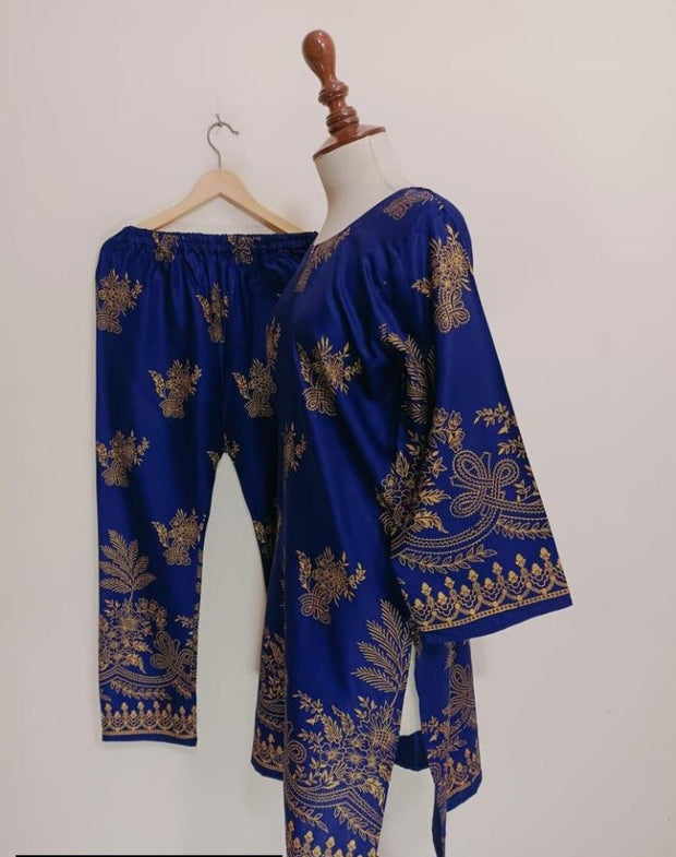 2 PCS WOMEN'S STITCHED LAWN PRINTED SHIRT AND TROUSER