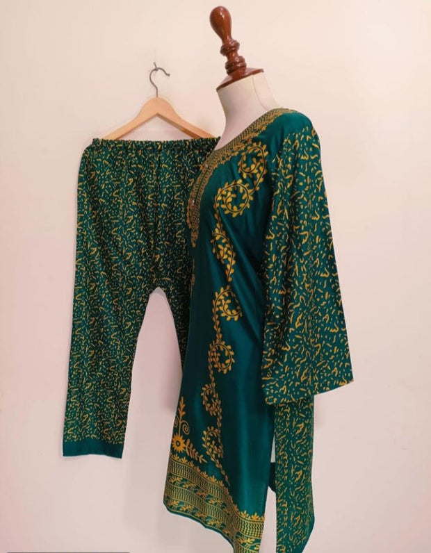 2 PCS WOMEN'S STITCHED LAWN PRINTED SHIRT AND TROUSER