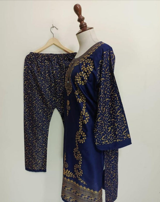 2 PCS WOMEN'S STITCHED LAWN PRINTED SHIRT AND TROUSER