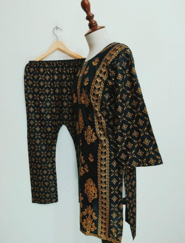 2 PCS WOMEN'S STITCHED LAWN PRINTED SHIRT AND TROUSER