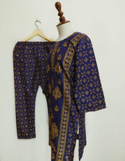 2 PCS WOMEN'S STITCHED LAWN PRINTED SHIRT AND TROUSER