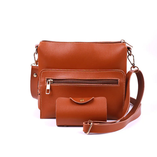 DELICACY 4 PCS BROWN HANDBAG