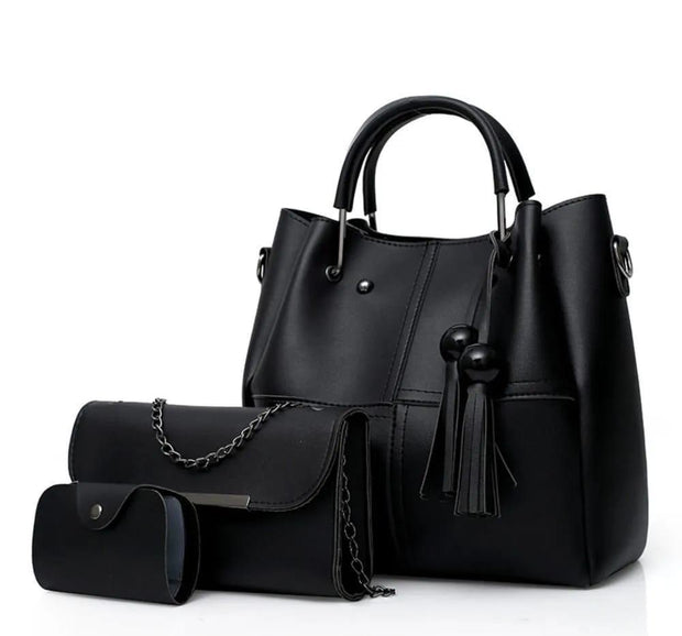 ALEXA 3 PIECE BLACK HANDBAG