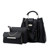 ALEXA 3 PIECE BLACK HANDBAG