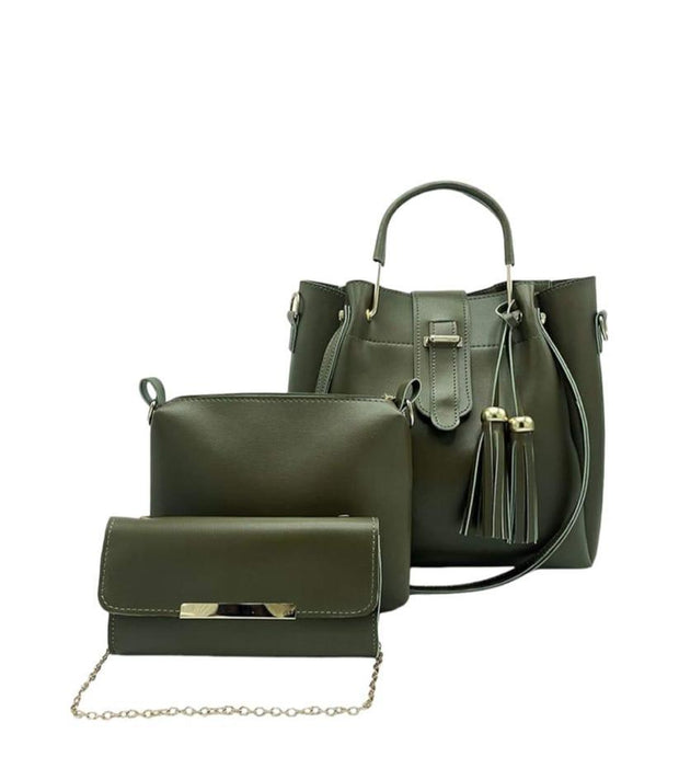 ALEXA 3 PIECE GREEN HANDBAG