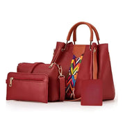 CAPRI 4 PIECE MEHROON HANDBAG